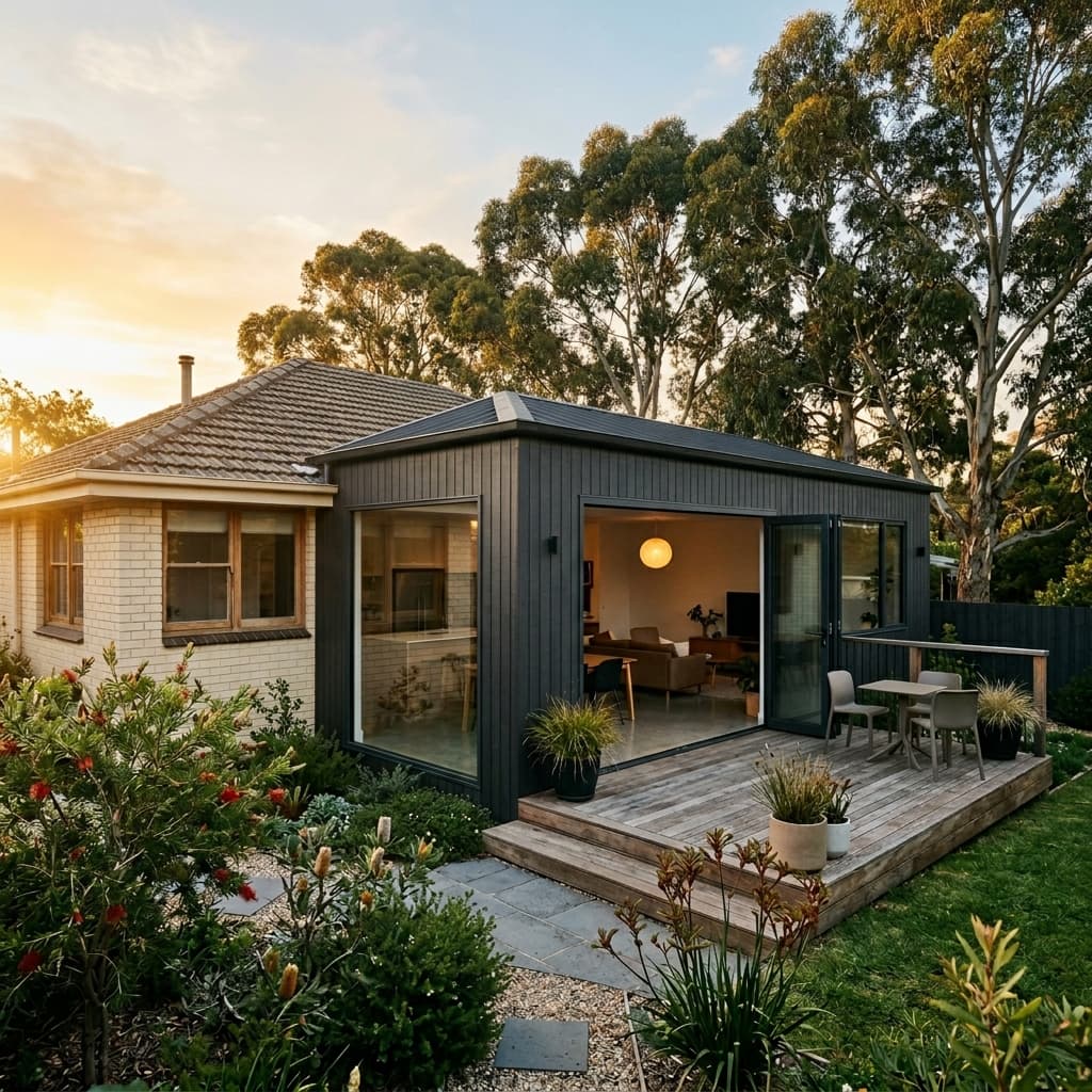 Rear extension to a brick veneer home in Hoppers Crossing